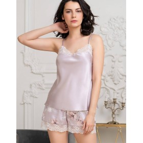 Шелковый комплект с шортами Mia-Amore SELINE 3712, Цвет: сиреневый, Размеры: 2XL