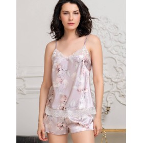 Шелковая пижама с шортами Mia-Amore SELINE 3716, Цвет: сиреневый, Размеры: L