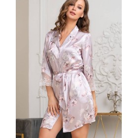 Шелковая рубашка с поясом Mia-Amore SELINE 3717, Цвет: сиреневый, Размеры: L