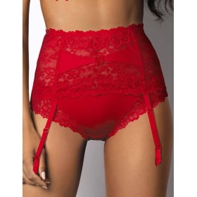 Кружевной пояс для чулок MAT CARMELA P-053-3 красный, Цвет: красный, Размеры: M