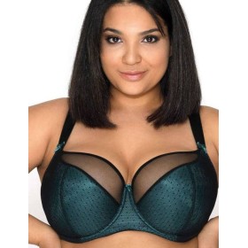 Бюстгальтер полумягкий MAT NORI M-3152-21, Цвет: черный с изумрудным, Размеры: 70D