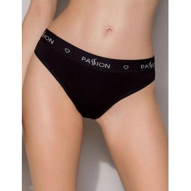 Хлопковые трусики-слипы Passion PS004 PANTIES BLACK, Цвет: черный, Размеры: L