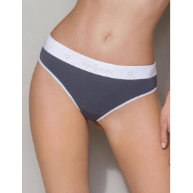 Хлопковые трусики-стринги Passion PS007 PANTIES DARK GREY, Цвет: серый, Размеры: L