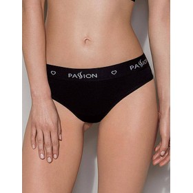 Хлопковые трусики-бразилиана Passion PS008 PANTIES BLACK, Цвет: черный, Размеры: L