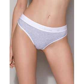 Хлопковые трусики-бразилиана Passion PS012 PANTIES GREY, Цвет: серый, Размеры: L