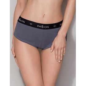 Хлопковые трусики-шорты Passion PS013 PANTIES DARK GREY, Цвет: серый, Размеры: M