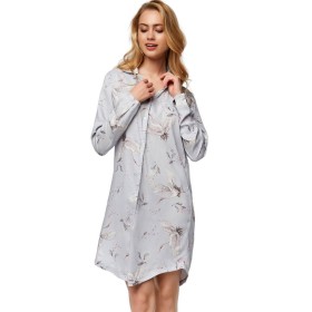 Ночная рубашка из вискозы Esotiq NATURE 37377, Цвет: светло-серый, Размеры: S