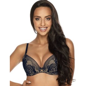 Бюстгальтер балконет пуш-ап MAT MEDISON M-3201-11 темно-синий с бежевым, Цвет: темно-синий, Размеры: 70C