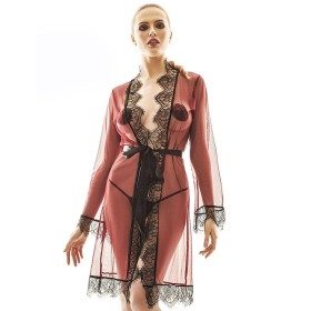 Прозрачный пеньюар с кружевной отделкой Anais FLORELLA, Цвет: красный, Размеры: L/XL