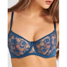 Кружевной мягкий бюстгальтер балконет Lina A 3069 топаз, Цвет: топаз, Размеры: 80D