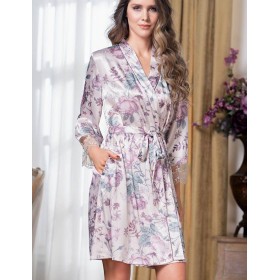 Халат-кимоно из шелка Mia-Amore MIRACLE 3544, Цвет: жемчужно-розовый, Размеры: 2XL/3XL
