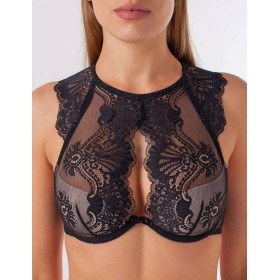 Кружевной бюстгальтер холтер Coquette Revue PROVOCATEUR 90094Ч, Цвет: черный, Размеры: 70C