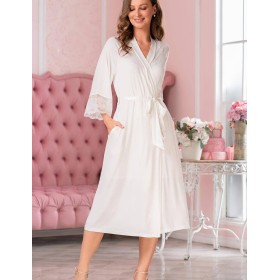 Длинный халат кимоно из вискозы Mia-Amore LETICIA 1679 молочный, Цвет: молочный, Размеры: 2XL/3XL