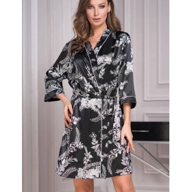 Шелковый халат-кимоно Mia-Amore MIRIAM 3483, Цвет: черный, Размеры: L/XL