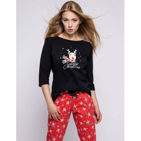 Пижамный комплект с брюками Sensis SCHIANTO, Цвет: черный/красный, Размеры: L