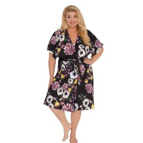 Пеньюар из трикотажной вискозы с принтом Akcent 590, Цвет: черный, Размеры: XL