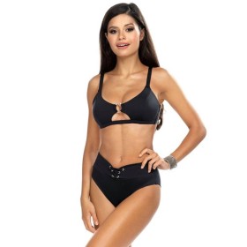 Черный раздельный купальник с высокими плавками Lorin L5222/2, Цвет: черный, Размеры: XS