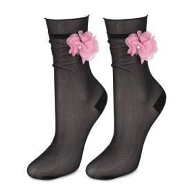 Тонкие носки Marilyn AIR SOCKS FLOWER 10 den, Цвет: черный, Размеры: 36/40
