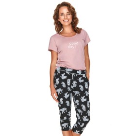 Пижамный комплект с бриджами Taro 2672 KALINA, Цвет: розовый/черный, Размеры: S