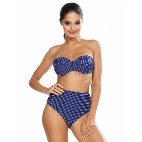 Темно-синий купальник бандо с высокими плавками Lorin L2447/2, Цвет: темно-синий, Размеры: 70C