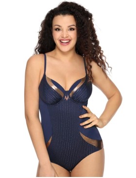 Темно-синий закрытый купальник Ava SKJ43 U, Цвет: темно-синий, Размеры: 80F, изображение 3