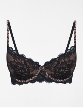 Кружевной бюстгальтер пуш-ап Esotiq 39504 SAFARI черно-бежевый, Цвет: черно-бежевый, Размеры: 85D, изображение 4