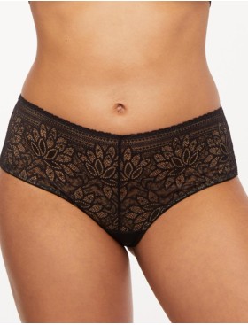 Кружевные трусы слипы Kinga MANDALA 855/3-P, Цвет: черный, Размеры: S