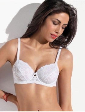 Кружевной бюстгальтер на косточках Sielei ALLURE 2672 bianco, Цвет: bianco (белый), Размеры: 75C, изображение 4