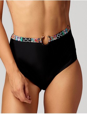 Женские высокие плавки UNICONF CBC73 V1 ETHNIC PARADISE, Цвет: черный, Размеры: S