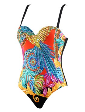 Яркий закрытый купальник с пуш-ап UNICONF CBI54 V1 PURE HAPPINESS, Цвет: черный, Размеры: 70C, изображение 3