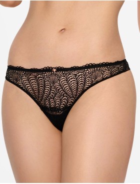 Кружевные трусы стринги Esotiq 39555 SONRISA черный, Цвет: черный, Размеры: S