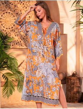Длинная туника Mia-Amore MADAGASCAR 1798, Цвет: оранжевый, Размеры: 4XL/5XL