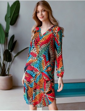 Пляжная туника с длинным рукавом Mia-Mia BARBARA 19268, Цвет: мультиколор, Размеры: M