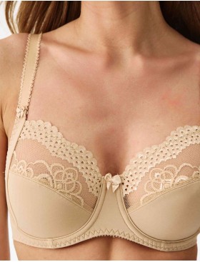 Бюстгальтер мягкий на косточках Misstyle 2512 обжаренный миндаль, Цвет: обжаренный миндаль, Размеры: 75E, изображение 3