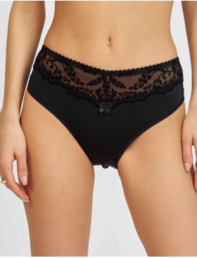 Трусы слипы с флок напылением Simona M 035 бархат черный, Цвет: черный, Размеры: 4XL