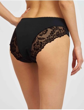 Трусы слипы с флок напылением Simona M 035 бархат черный, Цвет: черный, Размеры: 4XL, изображение 2