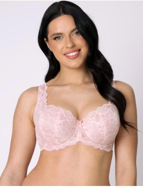 Бюстгальтер балконет тюльпан Subtille ZEFIRA full cup, Цвет: бежево-розовый, Размеры: 80E, изображение 3