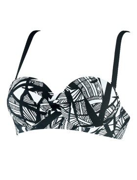 Верх купальника балконет UNICONF CBS205 V1 GRAPHICAL MOOD, Цвет: черно-белый, Размеры: 70B, изображение 2