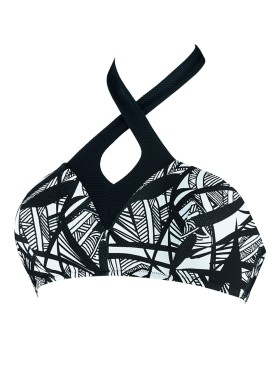 Купальный лиф халтер UNICONF CBS207 V1 GRAPHICAL MOOD, Цвет: черно-белый, Размеры: L, изображение 4