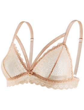 Кружевной бюстгальтер бралетт UNICONF SM27 бежевый, Цвет: бежевый, Размеры: 70B, изображение 3