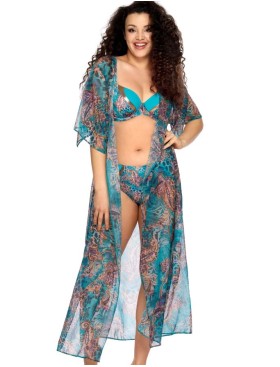 Длинная пляжная туника Ava PAREO 008 SHIRT, Цвет: туркус, Размеры: S/M