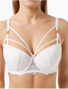 Бюстгальтер балконет пуш-ап Coquette Revue SUCCESS 82098-01 со стрэпами, Цвет: молоко, Размеры: 70D