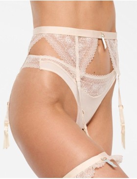 Кружевной пояс для чулок Esotiq 39581 SONIKA экрю, Цвет: экрю, Размеры: S/M