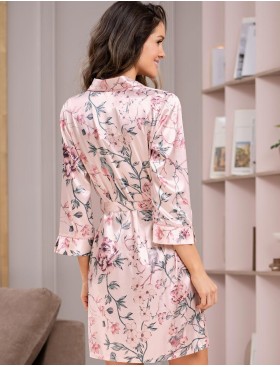 Халат на пуговицах атласный Mia-Amore ADRIANA 7133, Цвет: пудровый, Размеры: M, изображение 2