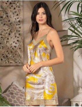 Атласная сорочка на тонких бретелях Mia-Amore AMARA 7220, Цвет: медовый, Размеры: L, изображение 3