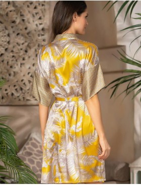 Атласный халат Mia-Amore AMARA 7223, Цвет: медовый, Размеры: S/M, изображение 2