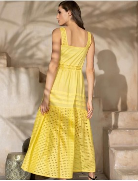 Длинный сарафан из хлопка Mia-Amore ROCHELLE 1618 лимонный, Цвет: лимонный, Размеры: M, изображение 2