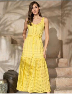 Длинный сарафан из хлопка Mia-Amore ROCHELLE 1618 лимонный, Цвет: лимонный, Размеры: M, изображение 3