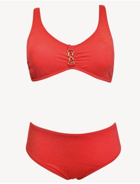 Раздельный купальник с мягкой чашкой Sielei BR82 rosso, Цвет: rosso (красный), Размеры: 75D, изображение 2