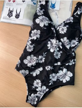 Слитный купальник цветы Sielei FL50 nero, Цвет: nero (черный), Размеры: 75C, изображение 4